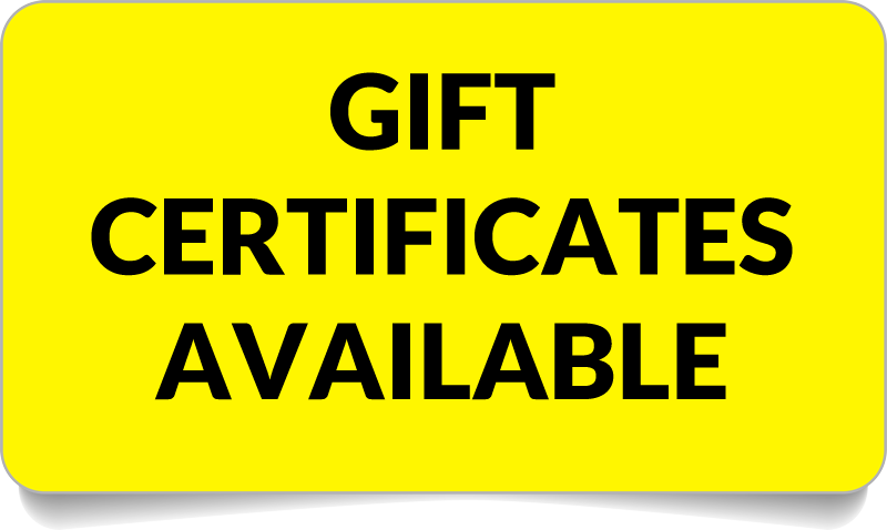 Gift certificates available